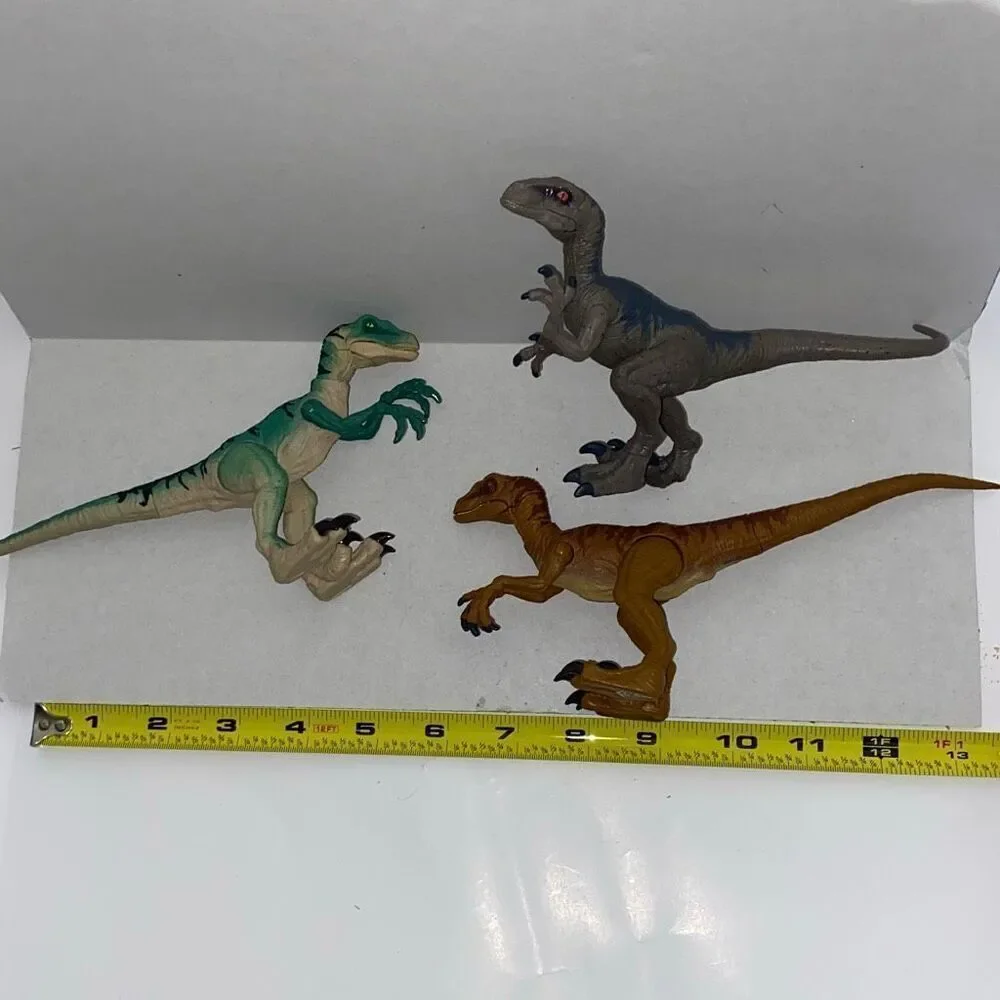 Jurassic World Kids Multicolor Velociraptor Dinosaur‎ Figure Toy 3Piece Set OS